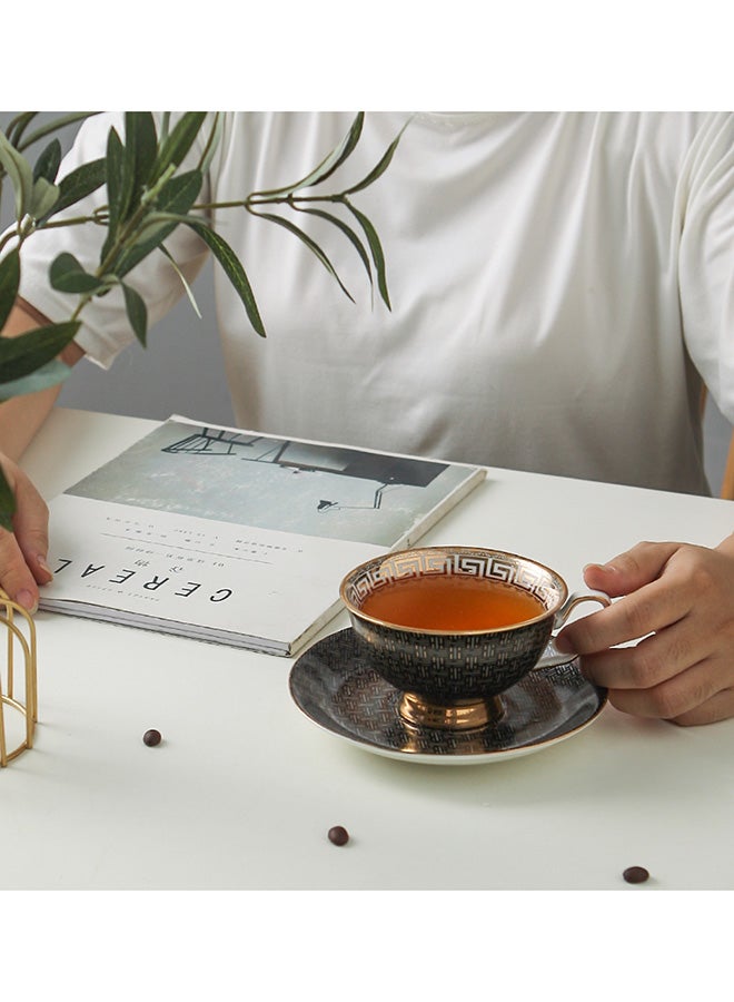 فنجان قهوة مع صحن أسود 220ملليلتر - Image 4