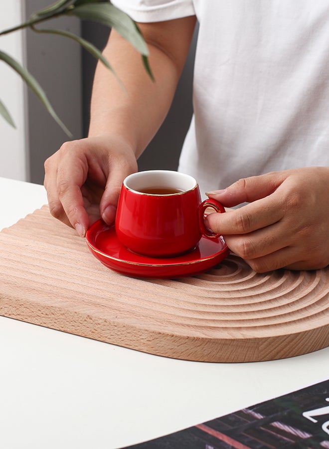 Craft Ceramic Cup And Saucer Red 125ml