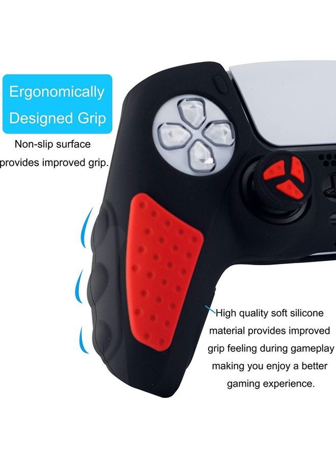 Rock Pow - 2-Piece Anti-Slip Silicone Controller Cover For PlayStation 5 With Thumb Grip Caps - Image 1