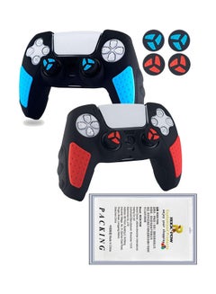 2-Piece Anti-Slip Silicone Controller Cover For PlayStation 5 With Thumb Grip Caps