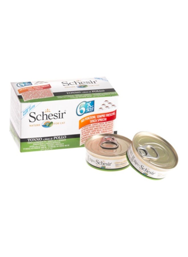 شيسر 6 عبوات من التونة بالدجاج متعدد الألوان 6 x 50جرام - Image 1