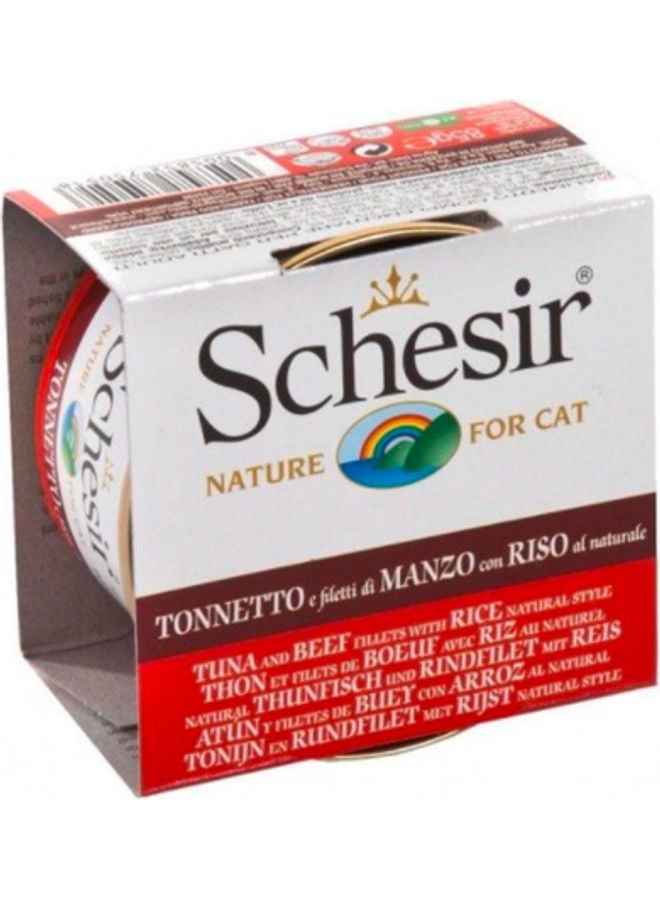 Schesir Tuna and Beef with Rice Natural Style Can Multicolour 85grams - Image 1