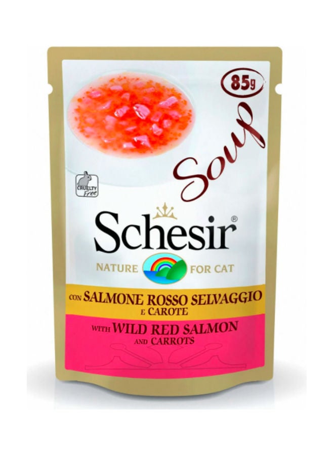 Schesir Wild Red Salmon and Carrots Soup Pouch Multicolour 85grams - Image 1