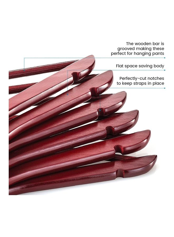 ZOBER 20-Piece Wooden Suit Hangers With Non Slip Pants Bar Brown/Silver Brown/Silver - Image 4