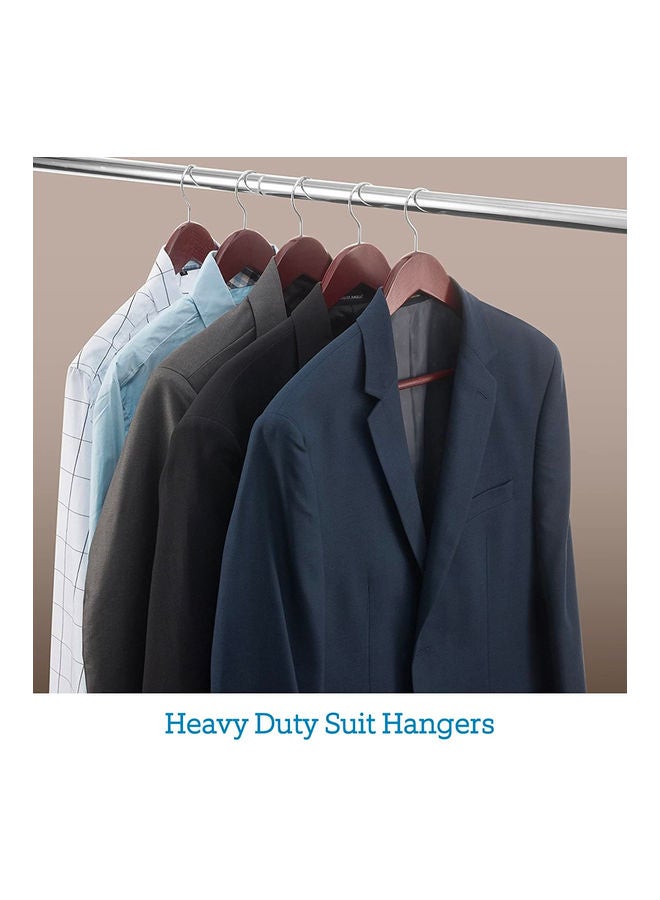 ZOBER 20-Piece Wooden Suit Hangers With Non Slip Pants Bar Brown/Silver Brown/Silver - Image 5