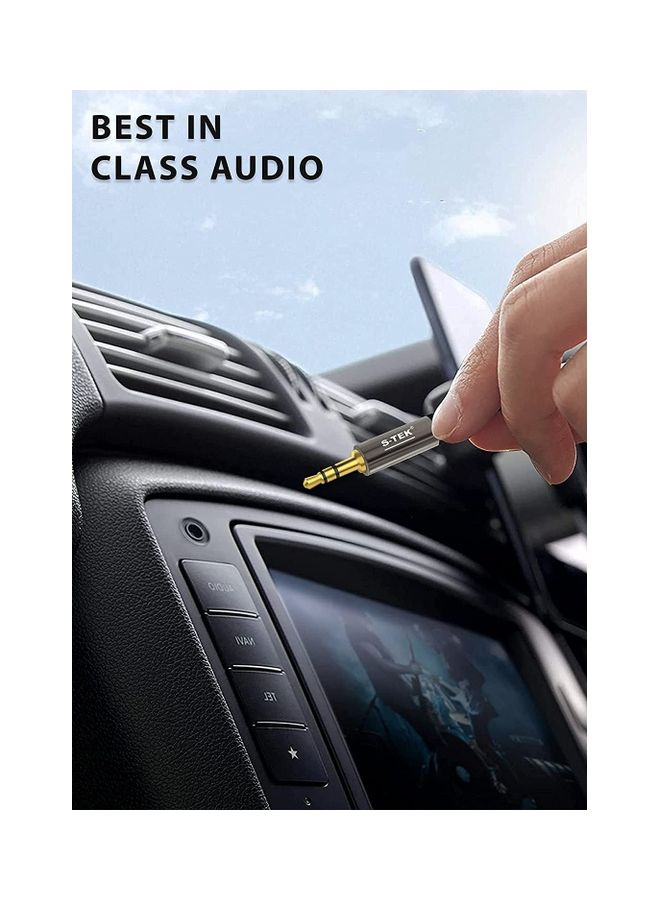 S تك كابل Aux ذكر إلى AUX ذكر مقاس 3.5 مم متوافق مع أجهزة آيفون وآي باد والهواتف الذكية ومكبرات صوت ستيريو للسيارة وأجهزة التابلت بطول 3 أمتار. لون أسود. - Image 4