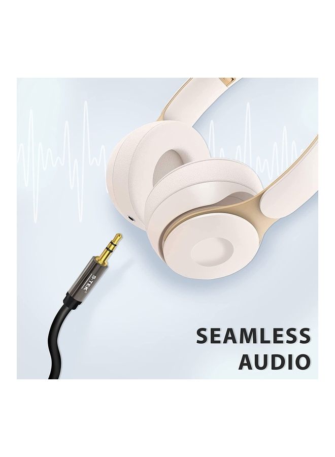 S تك كابل Aux ذكر إلى AUX ذكر مقاس 3.5 مم متوافق مع أجهزة آيفون وآي باد والهواتف الذكية ومكبرات صوت ستيريو للسيارة وأجهزة التابلت بطول 3 أمتار. لون أسود. - Image 5