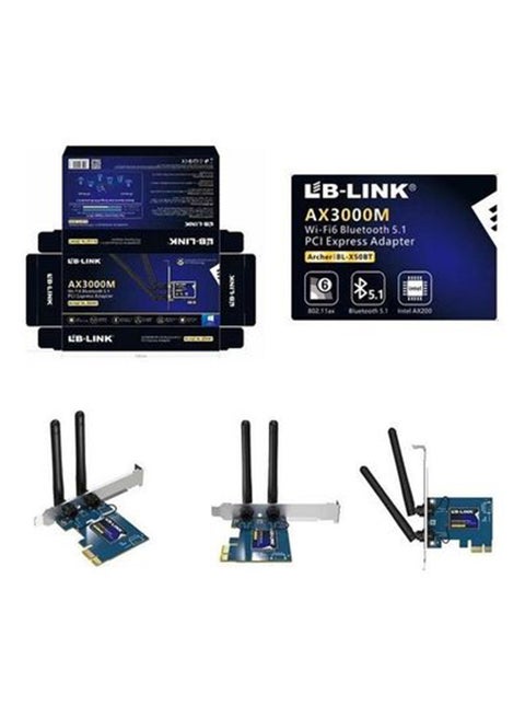 محول PCI إكسبريس AX3000M يعمل بتقنية الواي فاي 6 ومزود بتقنية البلوتوث 5.1 متعدد الألوان
