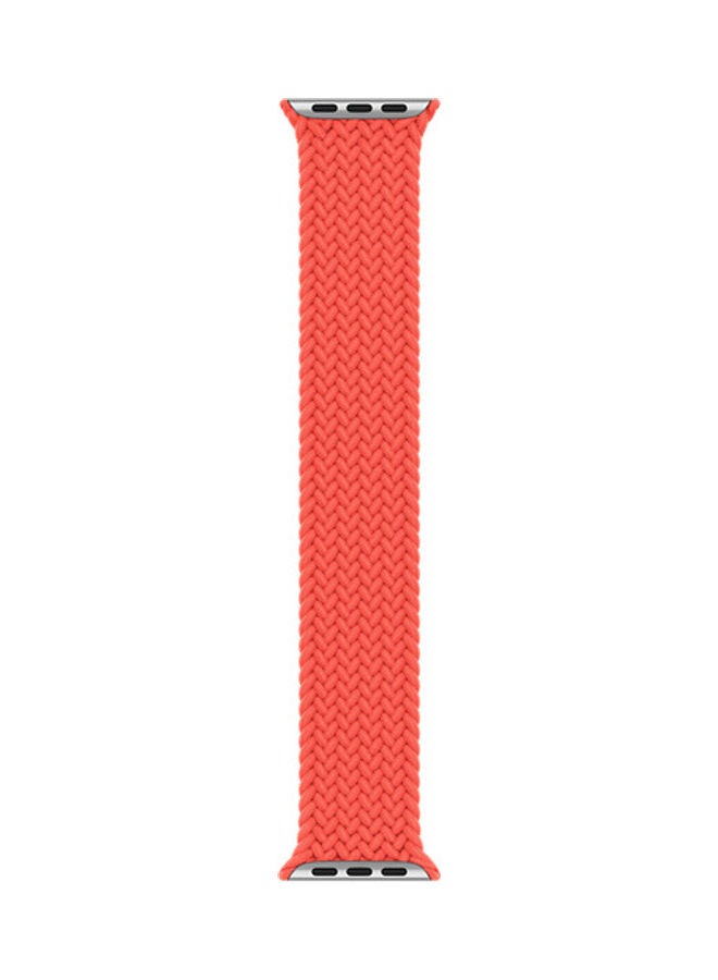 Techshare - Replacement Nylon Braided Solo Loop Sports Band Compatible for Apple Watch Series 7 45mm S Electric Orange - Image 1