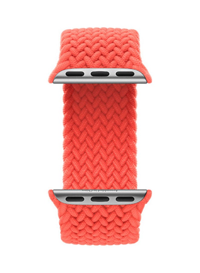 Techshare - Replacement Nylon Braided Solo Loop Sports Band Compatible for Apple Watch Series 7 45mm S Electric Orange - Image 1