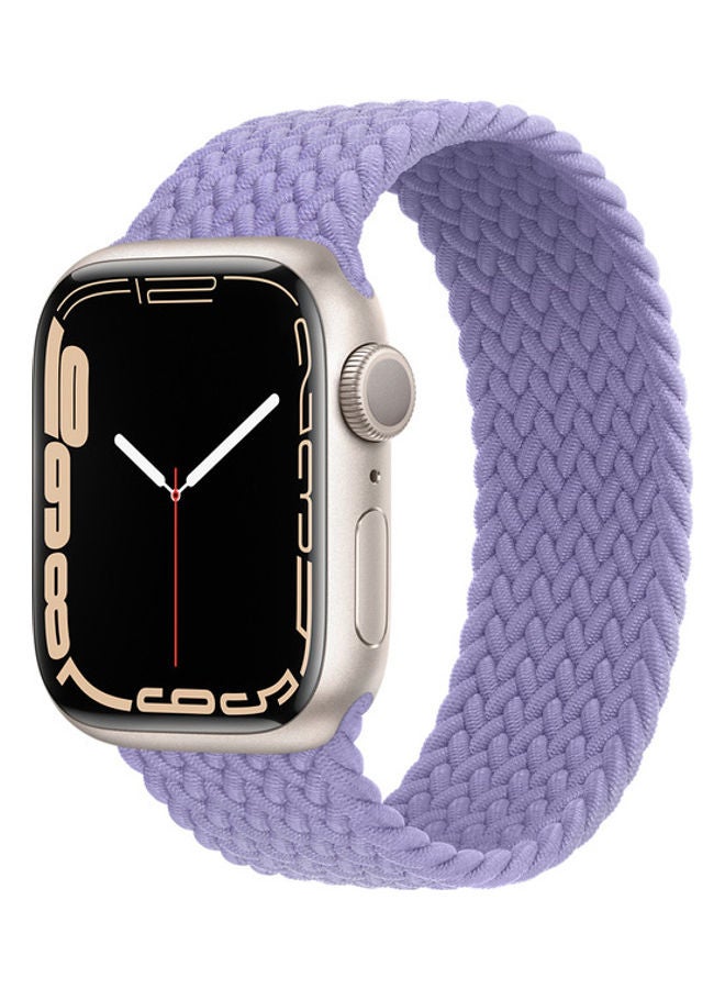 Techshare Replacement Nylon Braided Solo Loop Sports Band Compatible for Apple Watch Series 7 45mm M English Lavender  - Image 1