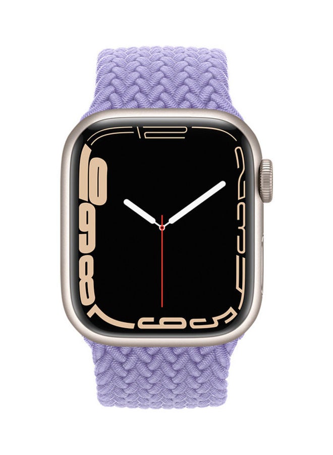 Techshare Replacement Nylon Braided Solo Loop Sports Band Compatible for Apple Watch Series 7 45mm M English Lavender  - Image 2