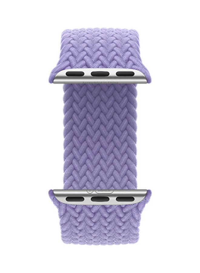 Techshare Replacement Nylon Braided Solo Loop Sports Band Compatible for Apple Watch Series 7 45mm M English Lavender  - Image 3