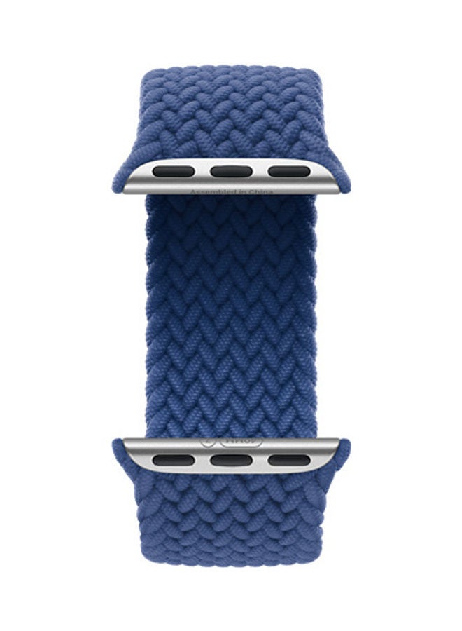 Techshare Replacement Nylon Braided Solo Loop Sports Band Compatible for Apple Watch Series 7 45mm M Atlantic Blue  - Image 3