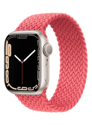 Replacement Nylon Braided Solo Loop Sports Band Compatible for Apple Watch Series 7 45mm XS Pink Punch - v1640779228/N52270731A_1