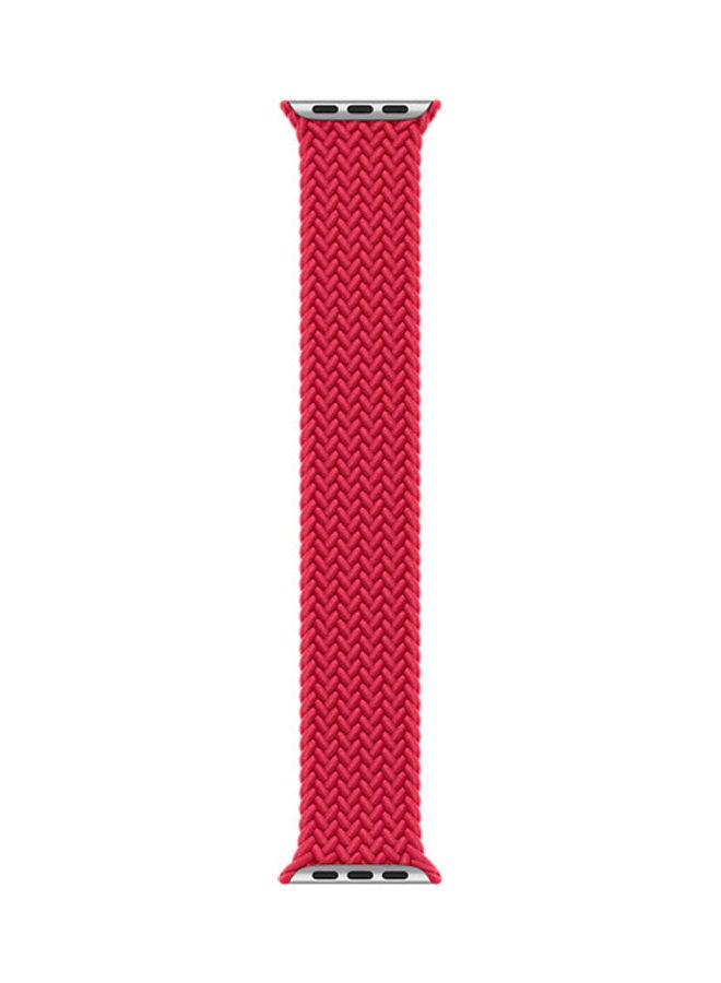 Techshare - Replacement Nylon Braided Solo Loop Sports Band Compatible for Apple Watch Series 7 45mm S Red - Image 1