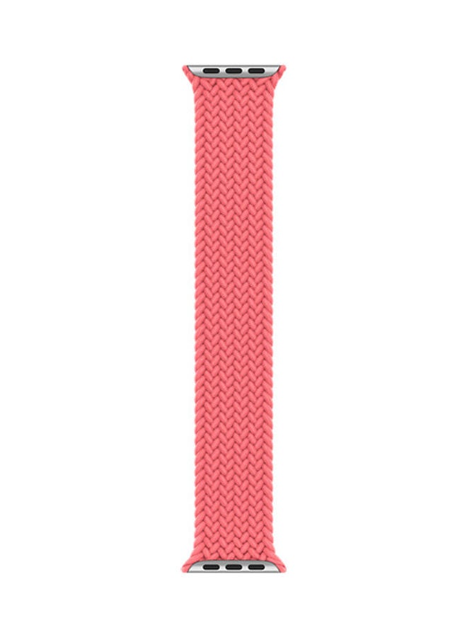 Techshare - Replacement Nylon Braided Solo Loop Sports Band Compatible for Apple Watch Series 7 45mm M Pink Punch - Image 1