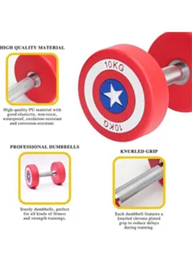 Sparnod Fitness Sparnod Fitness SDA-20_PAIR Round Rubber Coated American Dumbbells With Metal Handle For Exercise At Home And Commercial Gym 40kg  - Image 2