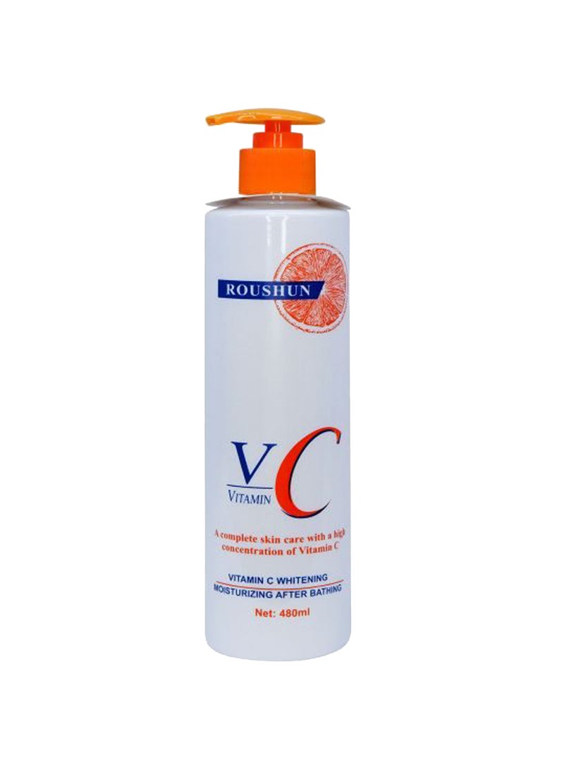 ROUSHUN Vitamin C Whitening Moisturizing After Bathing Body Lotion 480ml  - Image 1