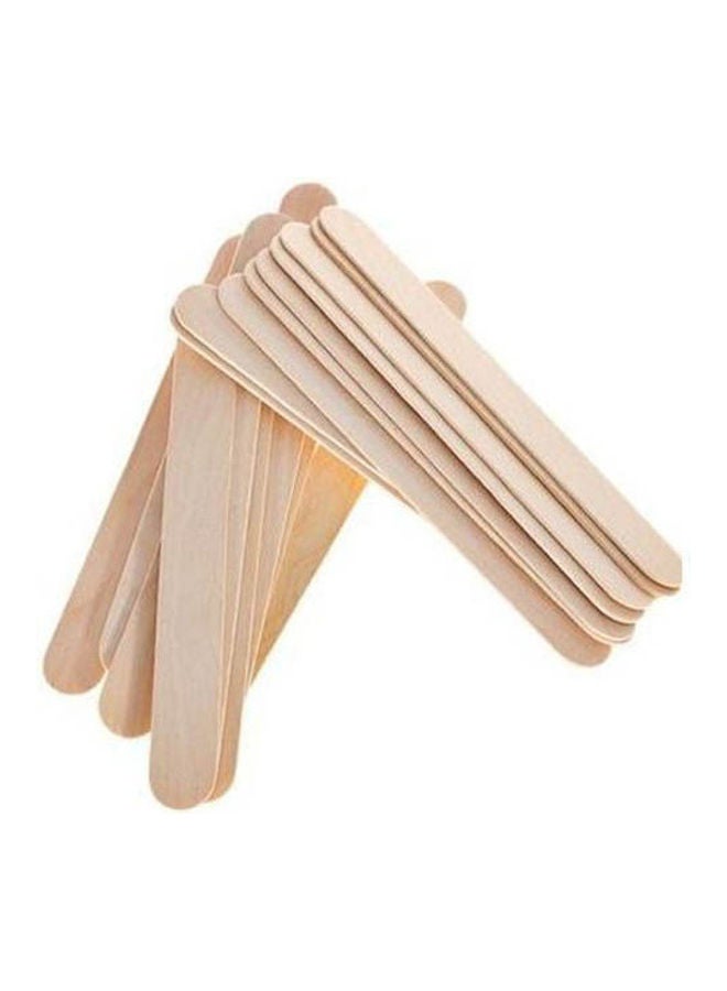 Wooden Body Hair Removal Wax Sticks - 100 Pcs Beige - Image 1