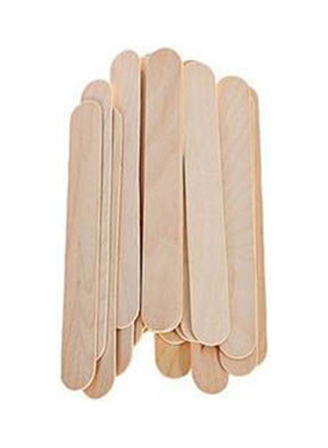 Wooden Body Hair Removal Wax Sticks - 100 Pcs Beige - Image 2