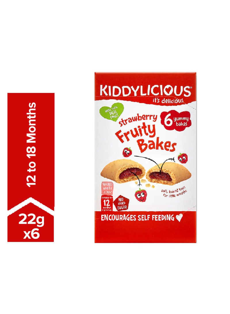 Kiddylicious Strawberry Fruity Bakes 22grams Pack of 6