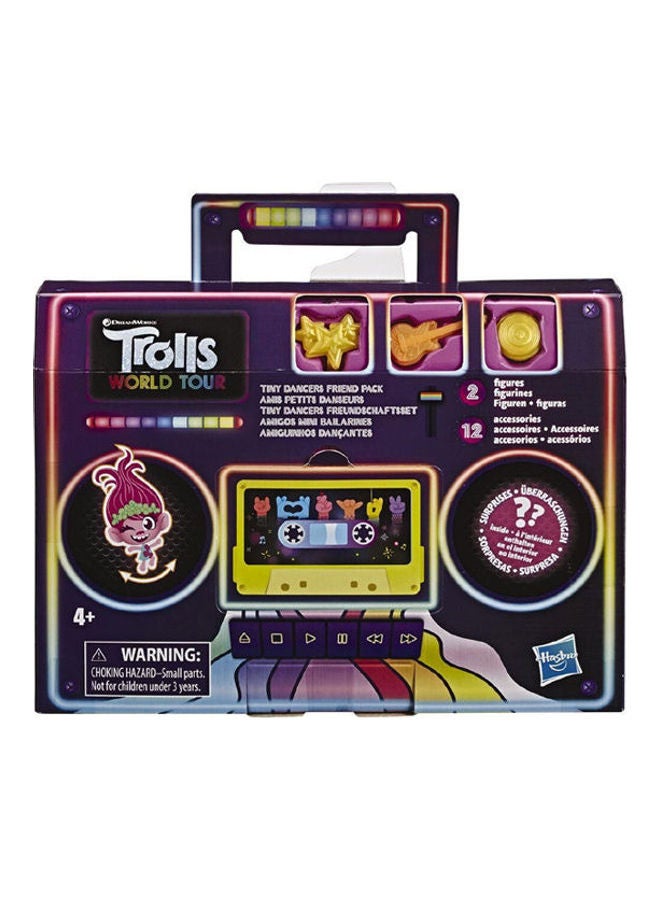 HASBRO - GAMING Trolls Tiny Dancers Friend Pack with 2 Tiny Dancers Figures, 2 bracelets, and 10 Charms, Inspired by the Movie Trolls World Tour 
