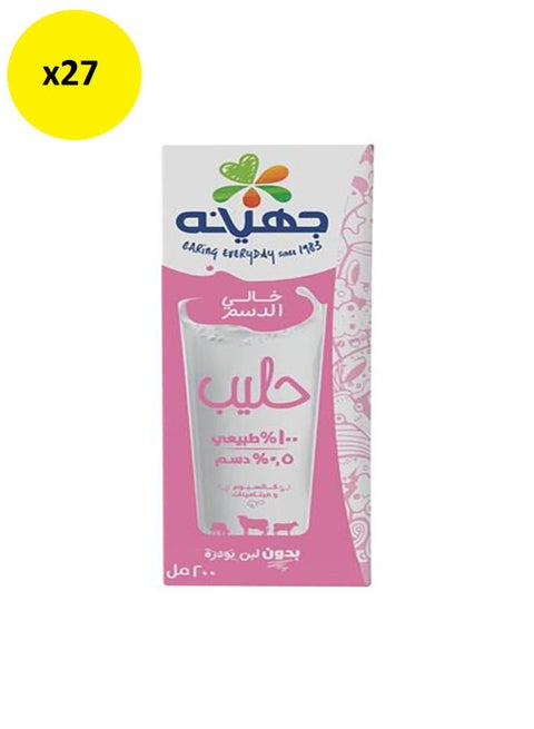 حليب منزوع الدسم 200ملليلتر عبوة من 27 قطعة