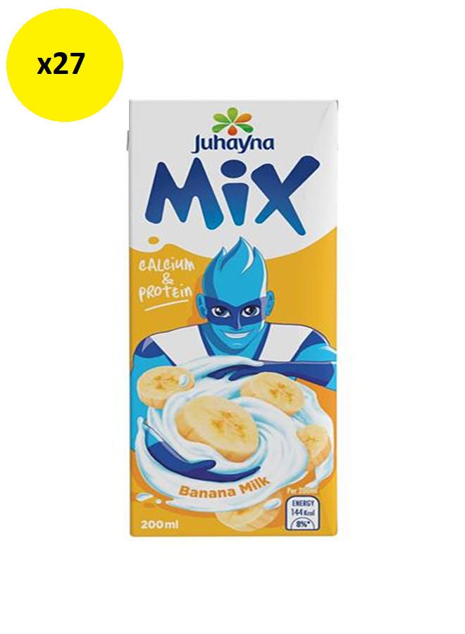 Juhayna Mix Banana Milk 200ml Pack of 27 