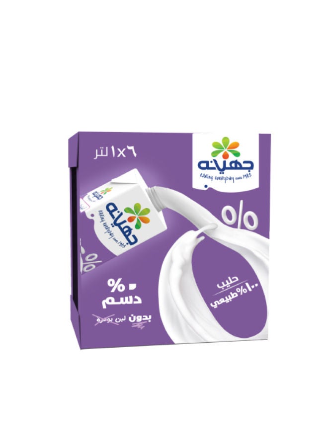 جهينه حليب بدسم 0% 1لترات pack_of_6  - Image 1