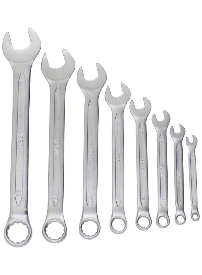 8-Piece Tools Combination Spanner Set Silver