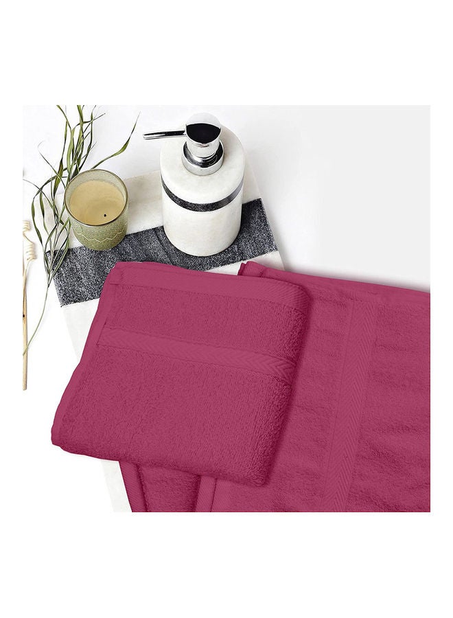 Hotel Linen Klub 4-Piece Fast Absorbent Hand Towel Set Fuschia Pink 40 x 70cm  - Image 5