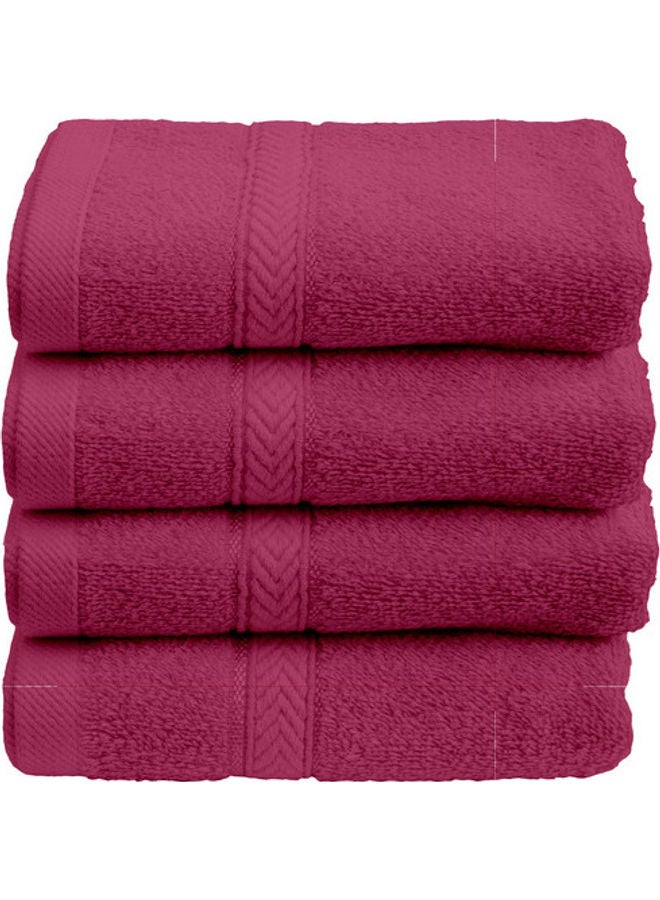 Hotel Linen Klub 4-Piece Fast Absorbent Hand Towel Set Fuschia Pink 40 x 70cm  - Image 2