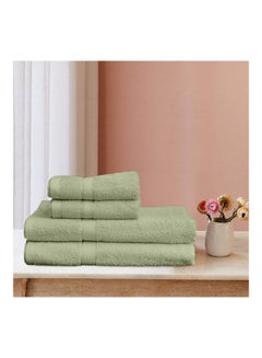 4-Piece Fast Absorbent Towel Set Sage Green 70 x 140cm - v1640838495/N52271803A_3