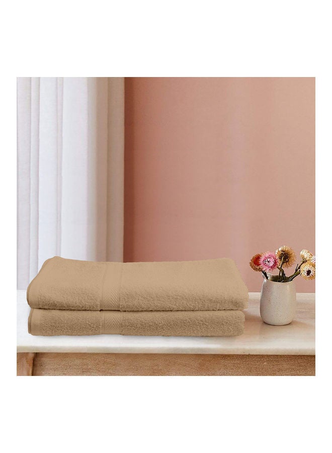 Princess 2-Piece Fast Absorbent Bath Towel Set Beige 70 x 140cm  - Image 2