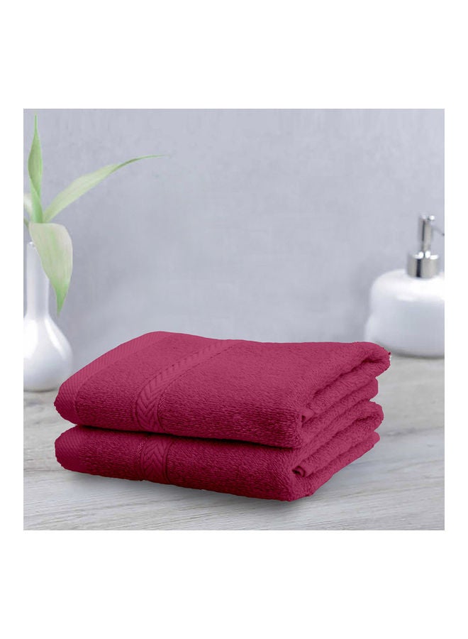 Hotel Linen Klub 2-Piece Fast Absorbent Hand Towel Set Fuschia Pink 40 x 70cm  - Image 2