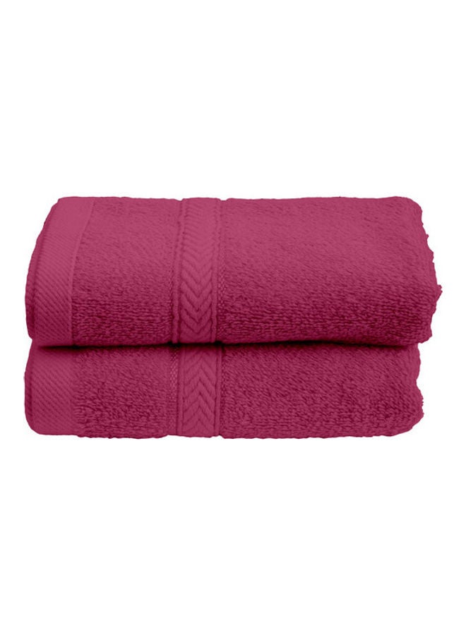 Hotel Linen Klub 2-Piece Fast Absorbent Hand Towel Set Fuschia Pink 40 x 70cm  - Image 1