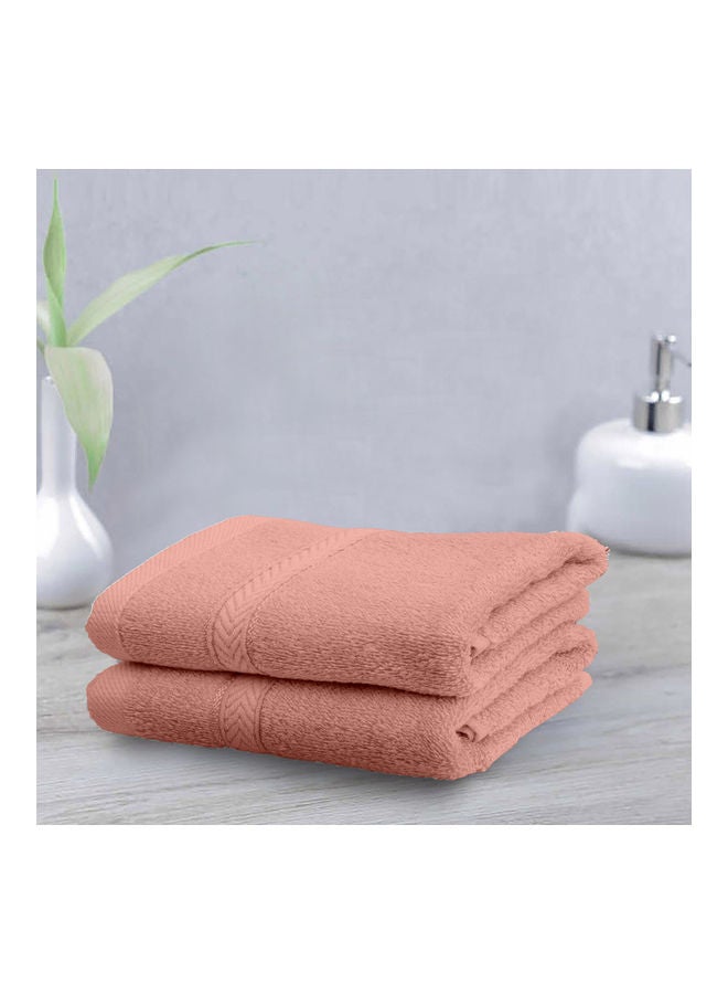 Hotel Linen Klub 2-Piece Fast Absorbent Hand Towel Set Peach 40 x 70cm  - Image 2