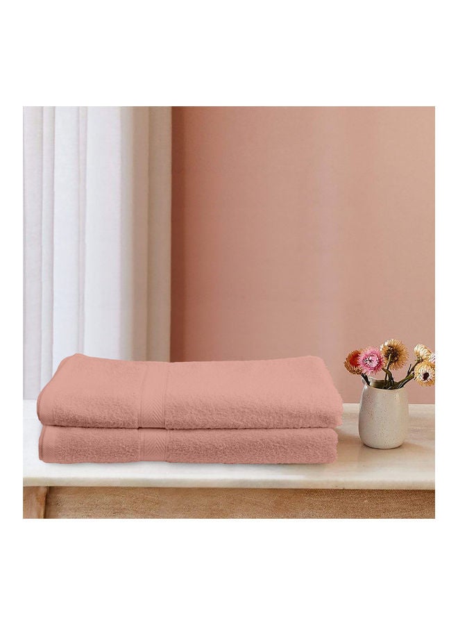 Hotel Linen Klub 2-Piece Fast Absorbent Bath Towel Set Peach 70 x 140cm  - Image 2