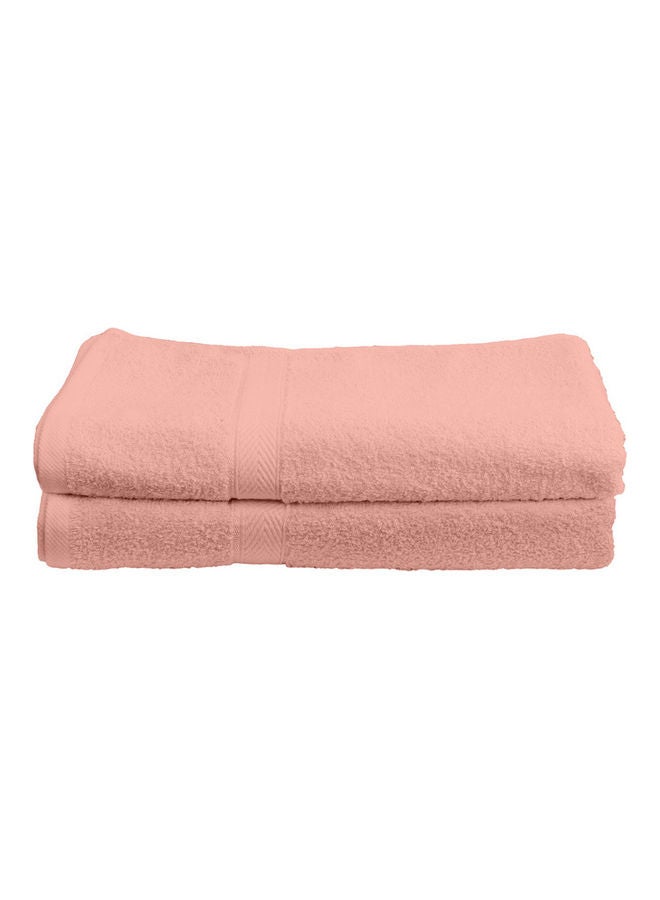 Hotel Linen Klub 2-Piece Fast Absorbent Bath Towel Set Peach 70 x 140cm  - Image 3