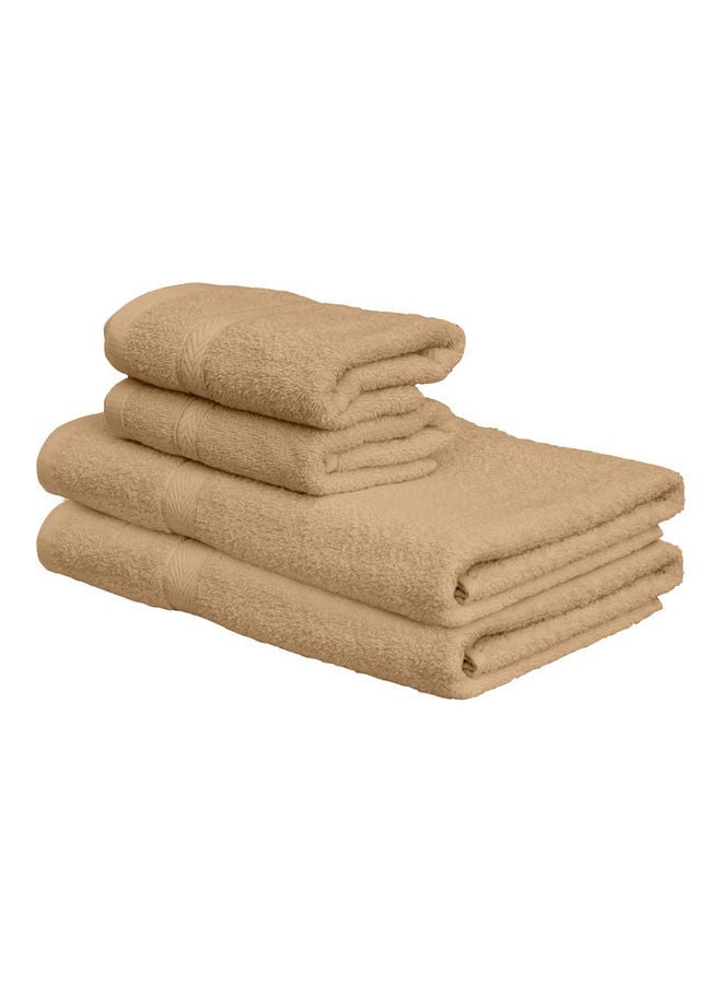 4-Piece Fast Absorbent Towel Set Beige 70 x 140cm - v1640838503/N52271804A_1