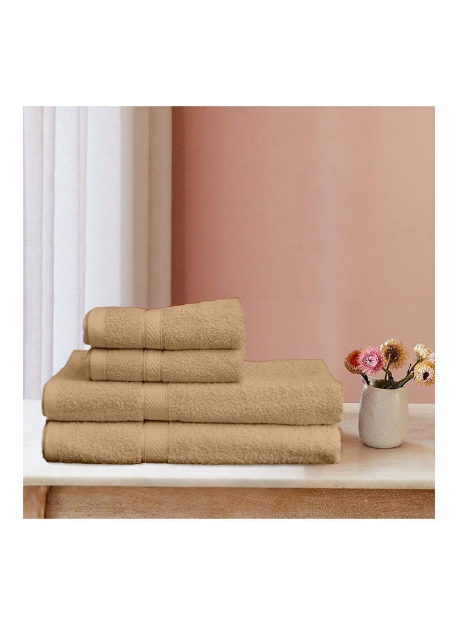 4-Piece Fast Absorbent Towel Set Beige 70 x 140cm - v1640838503/N52271804A_3