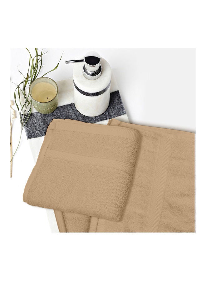 4-Piece Fast Absorbent Towel Set Beige 70 x 140cm - v1640838503/N52271804A_4