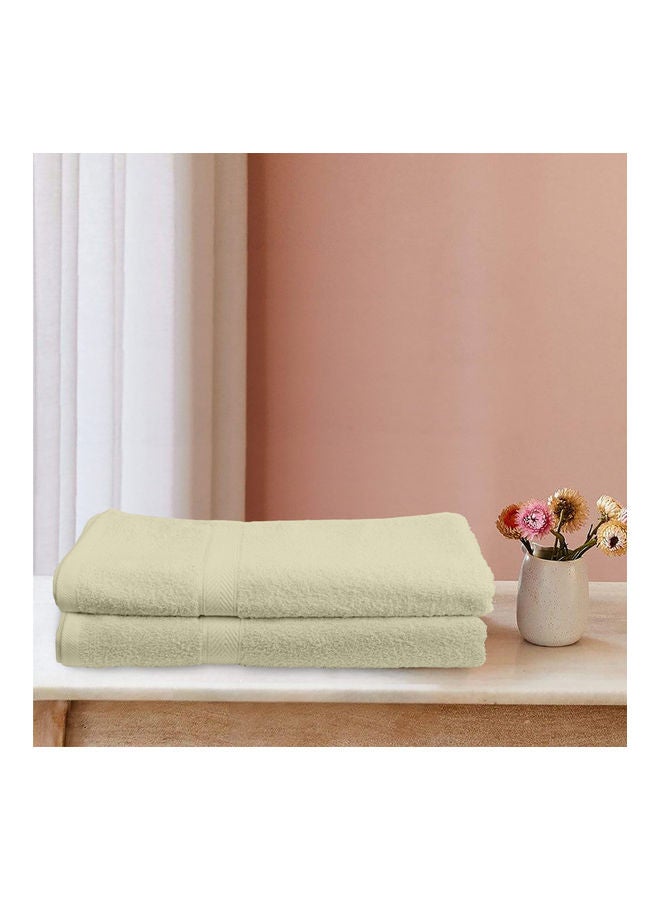 Princess 2-Piece Fast Absorbent Bath Towel Set Cream 70 x 140cm  - Image 2