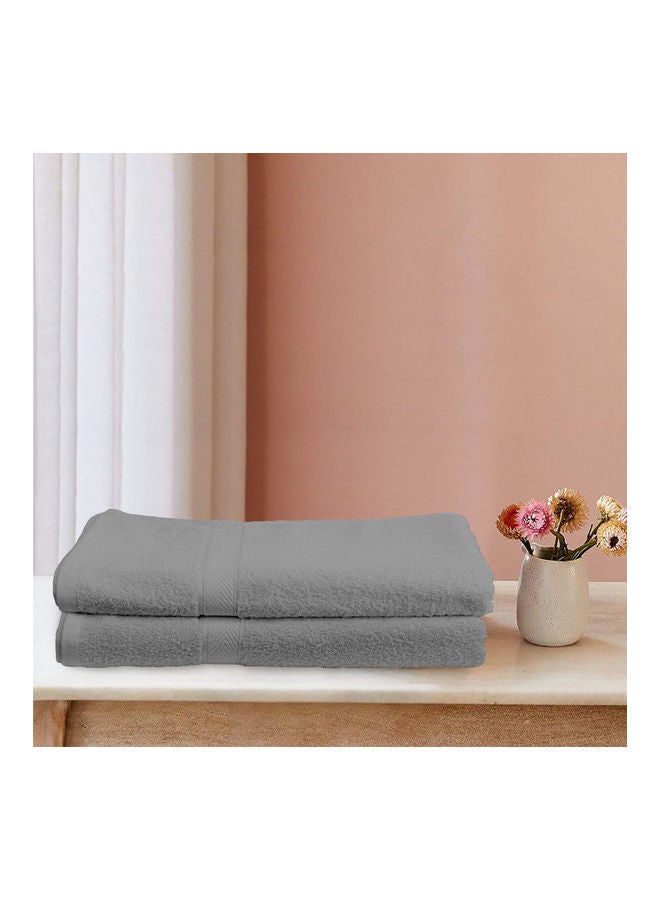 Hotel Linen Klub 2-Piece Fast Absorbent Bath Towel Set Grey 70 x 140cm  - Image 2