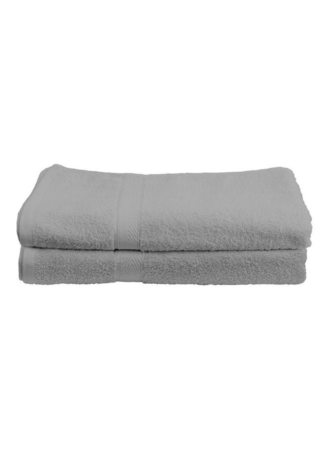Hotel Linen Klub 2-Piece Fast Absorbent Bath Towel Set Grey 70 x 140cm  - Image 4