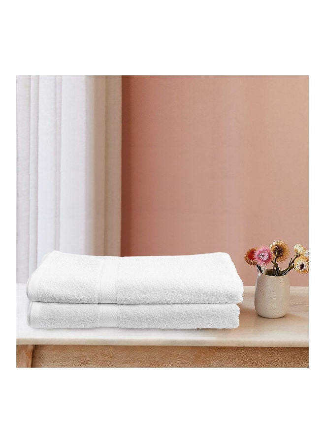 Hotel Linen Klub - 2-Piece Fast Absorbent Bath Towel Set White 70 x 140cm - Image 1