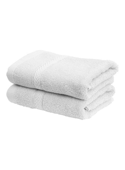 2-Piece Fast Absorbent Hand Towel Set White 40 x 70cm