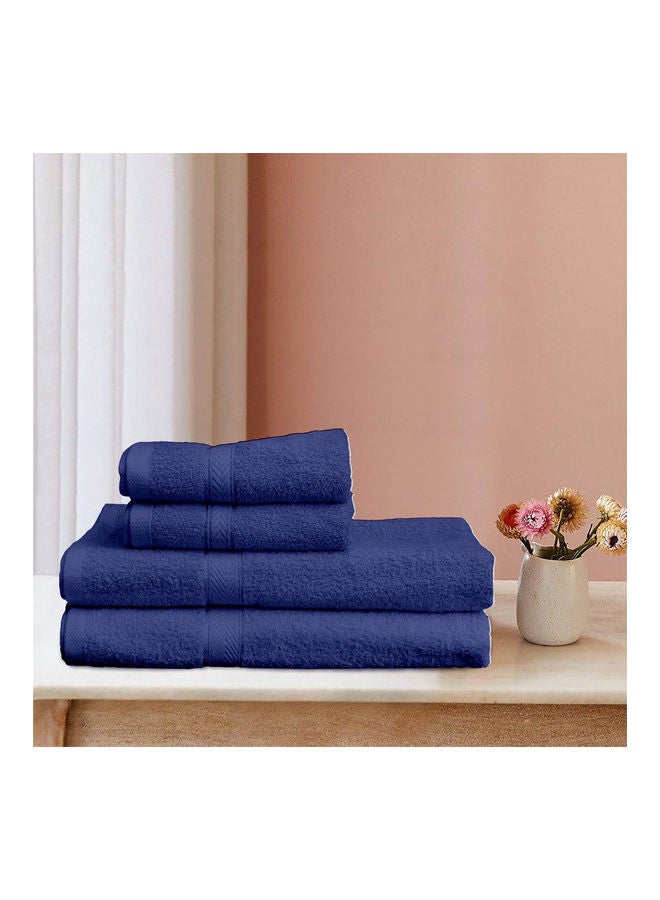 Princess 4-Piece Fast Absorbent Towel Set Royal Blue 70 x 140cm  - Image 3