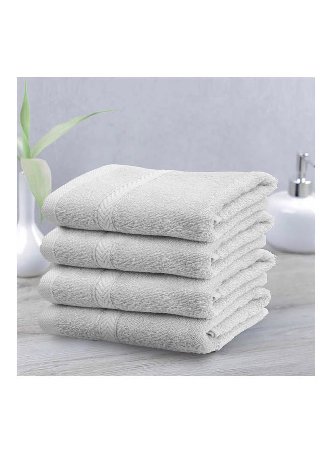 Hotel Linen Klub 4-Piece Cotton Terry Hand Towel Set – Fast Absorbent & Quick-Dry, Ringspun Fabric, Size: 40 x 70 cm , White White 40 x 70cm  - Image 2